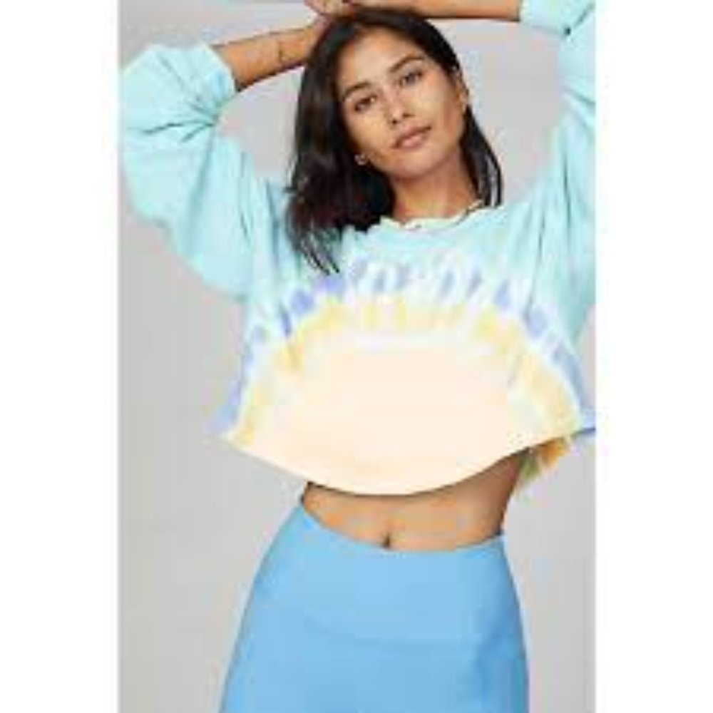 WSLY cropped tie dye sweatshirt Carbon 38 EUC XS